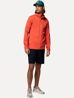 Jaqueta Columbia Masculina Fleece Hike Grid Full Zip Vermelho