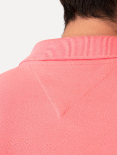 Polo Tommy Jeans Masculina Piquet Regular Placket Rosa
