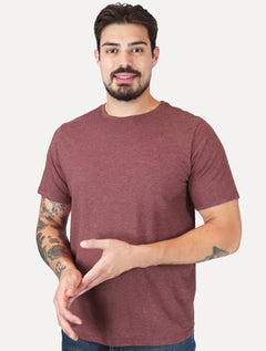 Camiseta Dudalina Masculina Sobretinta Vermelho Mescla