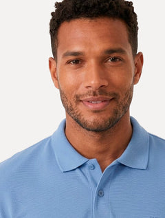 Polo John John Masculina Light Transfer Azul Claro