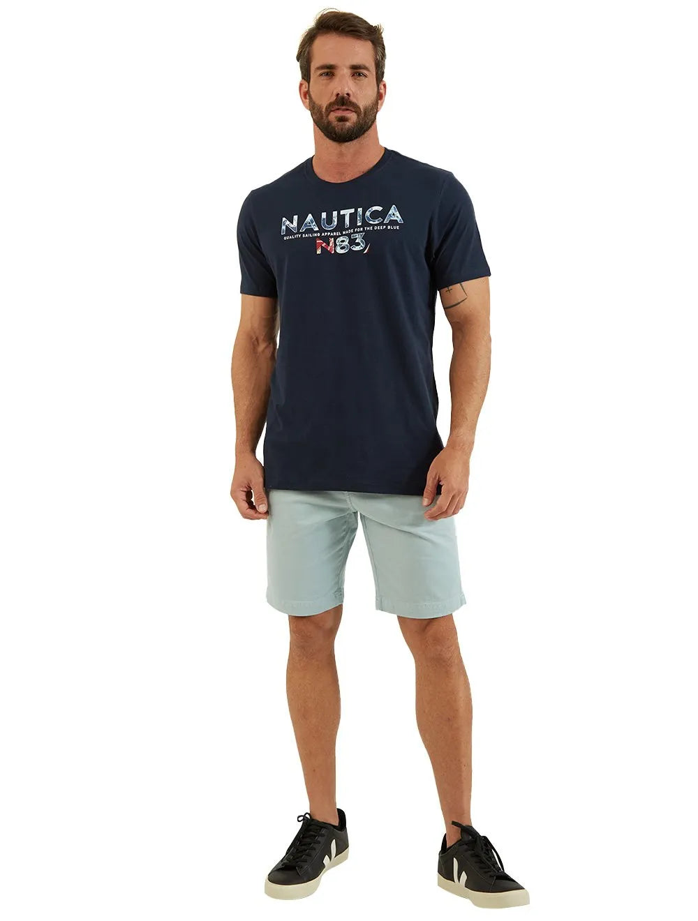 Camiseta Nautica Masculina Deep Blue Sea Azul Marinho