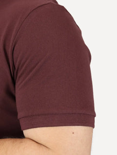 Polo Guess Masculina Piquet Silk Linear Light Friso Bordô