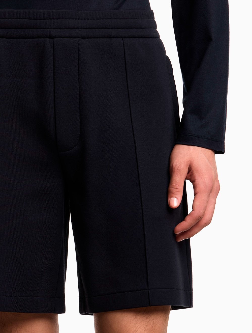 Bermuda Emporio Armani Masculina Malha Dupla Preta