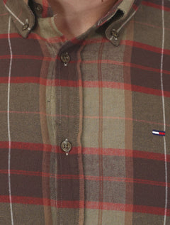 Camisa Tommy Jeans Masculina Regular Xadrez Flannel Check Marrom