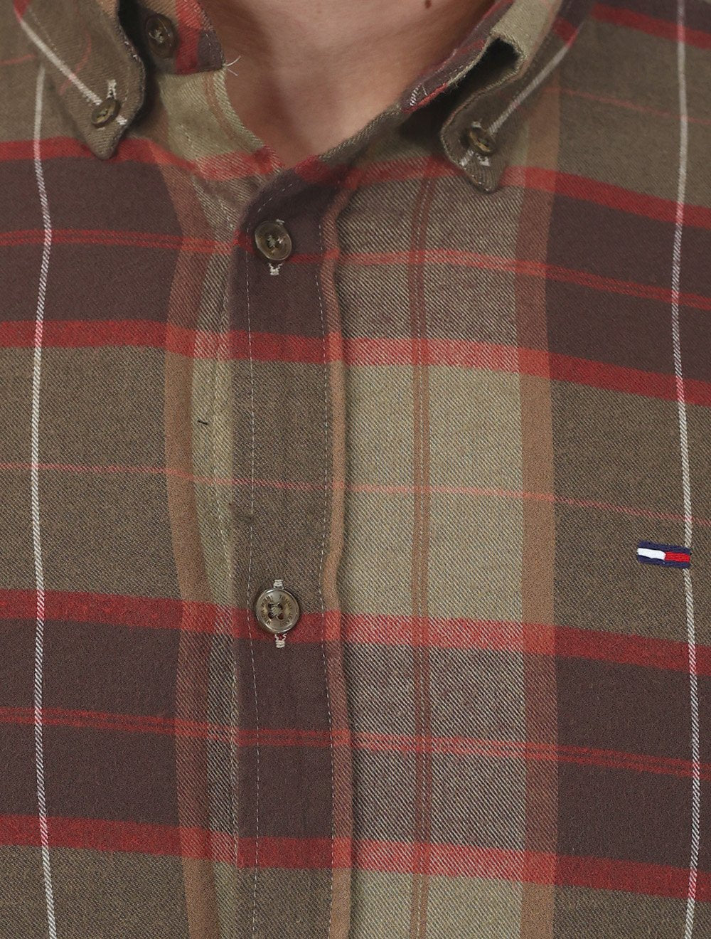 Camisa Tommy Jeans Masculina Regular Xadrez Flannel Check Marrom