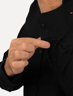 Camisa Tommy Jeans Masculina Slim Original Stretch Preta