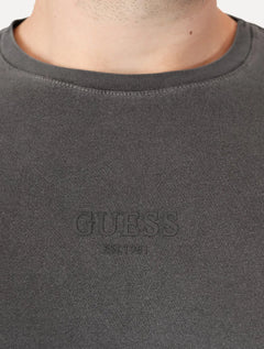 Camiseta Guess Masculina Rubber Est.1981 Stoned Chumbo