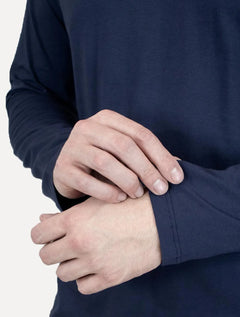 Camiseta Colcci Masculina Manga Longa Logo Azul Escuro