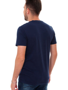 Camiseta Replay Masculina R Basic V-Neck Azul Noturno