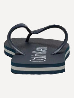 Chinelo Calvin Klein Swimwear Silk Basic Logo Azul Marinho
