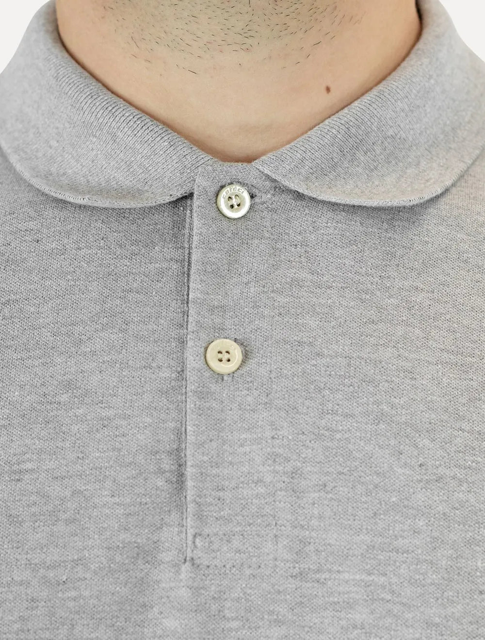 Polo Colcci Masculina Piquet Orange Logo Cinza Mescla Claro