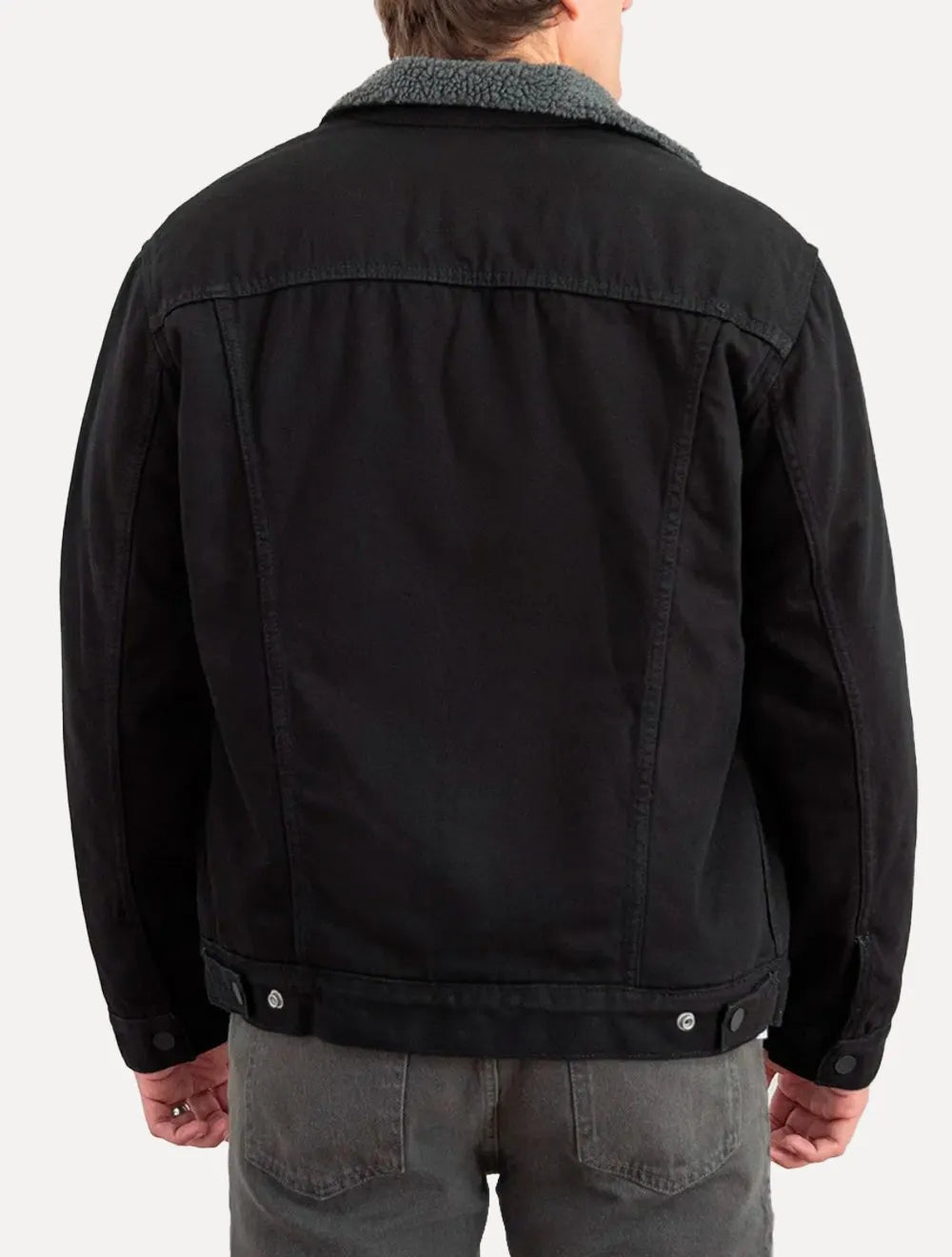 Jaqueta Jeans Levis Masculina Sherpa Trucker Preta