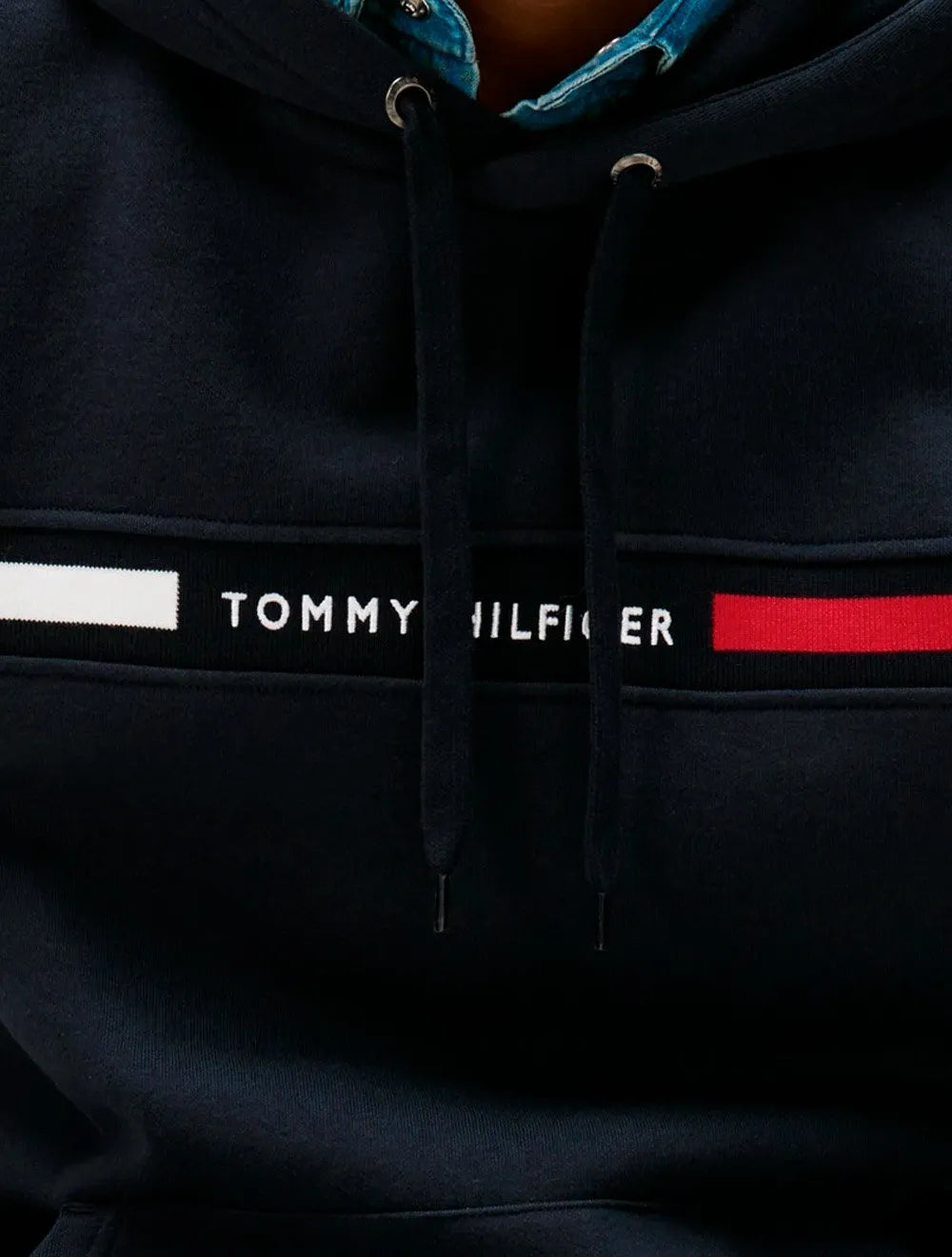 Moletom Tommy Hilfiger Masculino Chest Insert Hoodie Azul Marinho