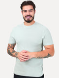 Camiseta Dixen Masculina Tricot Manga Curta Gola Careca Cinza