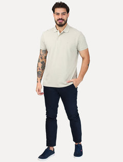Polo Aramis Masculina Piquet Inner Detail Light Logo Areia