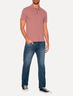 Polo Ellus Masculina Piquet Classic Easa Rosa Escuro