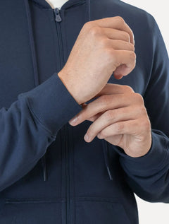 Moletom Original Penguin Masculino Capuz Full-Zip Bordado Azul Marinho