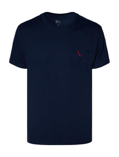 Camiseta Reserva Masculina Slim Algodão Peruano Azul Marinho