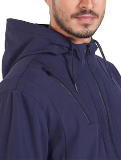 Jaqueta Aramis Masculina Hoodie Nylon Bomber Superflex Azul Marinho