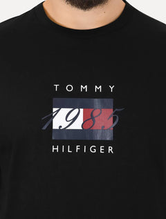 Camiseta Tommy Hilfiger Masculina Linear Flag Graphic Preta