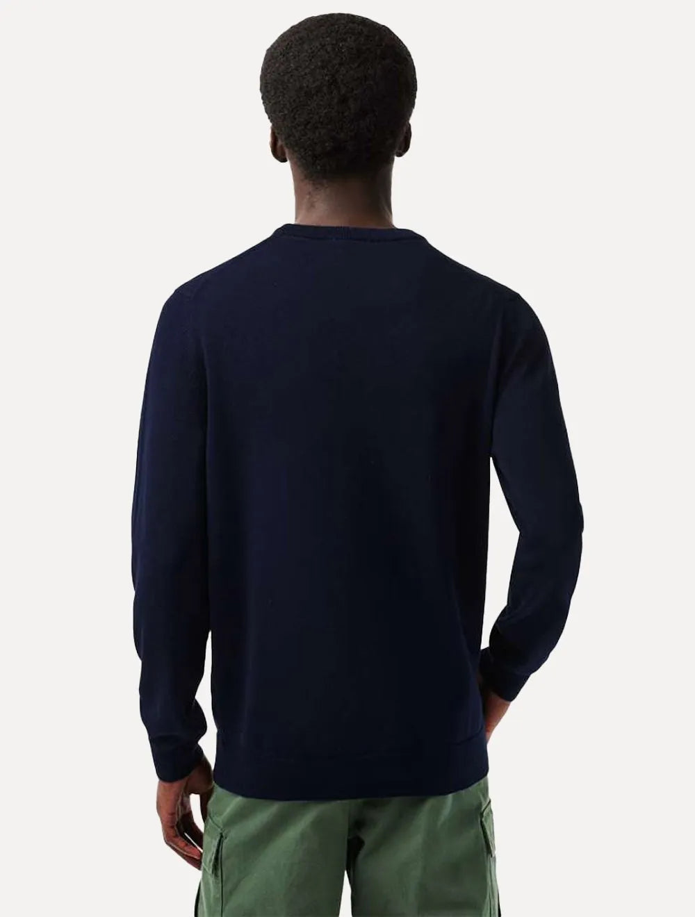 Suéter Lacoste Masculino Regular Fit Gola Redonda Logo Azul Marinho