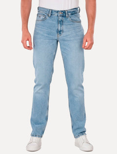 Calça Tommy Jeans Masculina Regular Straight Relaxed Ryan Azul Médio