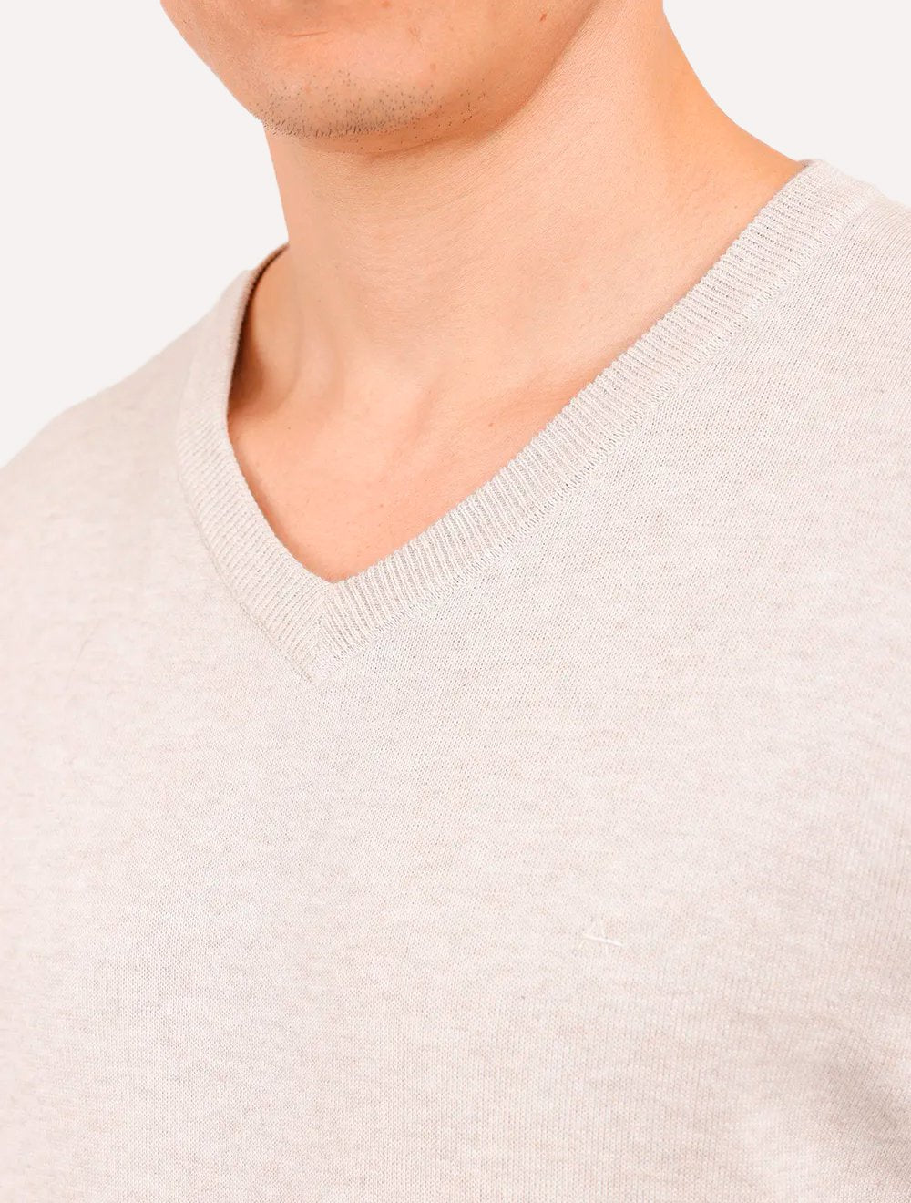 Blusa Aramis Masculina Tricot Gola V Areia