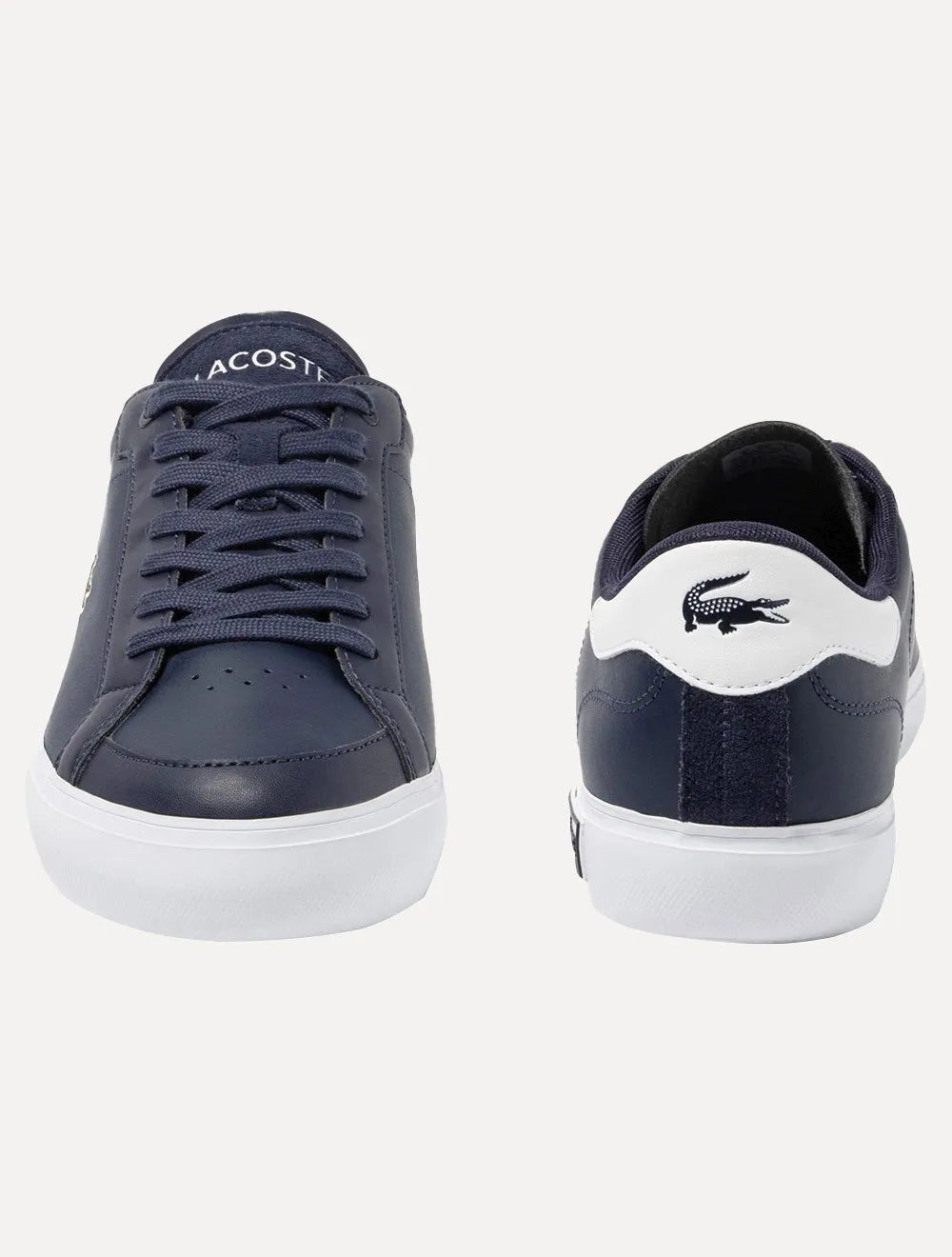 Tênis Lacoste Masculino Couro Powercourt Nvy/Wht Azul Marinho