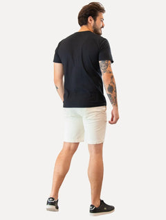 Bermuda Sergio K Masculina Chino Sarja Elastano Off-White