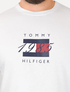 Camiseta Tommy Hilfiger Masculina Linear Flag Graphic Branca
