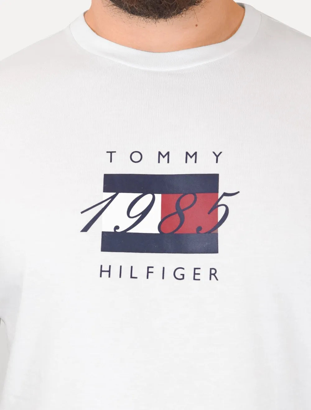 Camiseta Tommy Hilfiger Masculina Linear Flag Graphic Branca