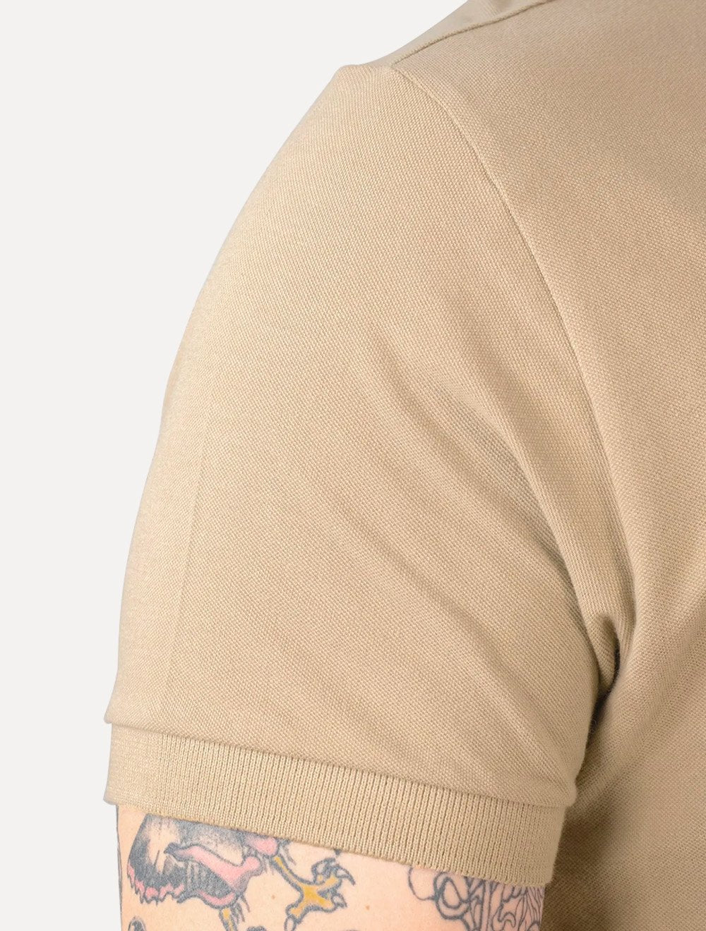 Polo Aramis Masculina Piquet Ziper Cáqui Escuro