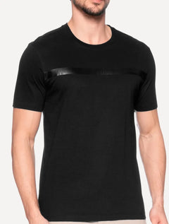 Camiseta Calvin Klein Masculina Line Rubber Logo Preta