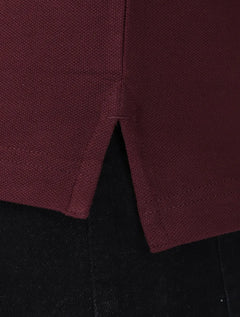 Polo Tommy Hilfiger Masculina Slim Piquet 1985 Bordô