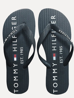 Chinelo Tommy Hilfiger Masculino Rubber Texture Strip Simon 34R Vermelho/Marinho