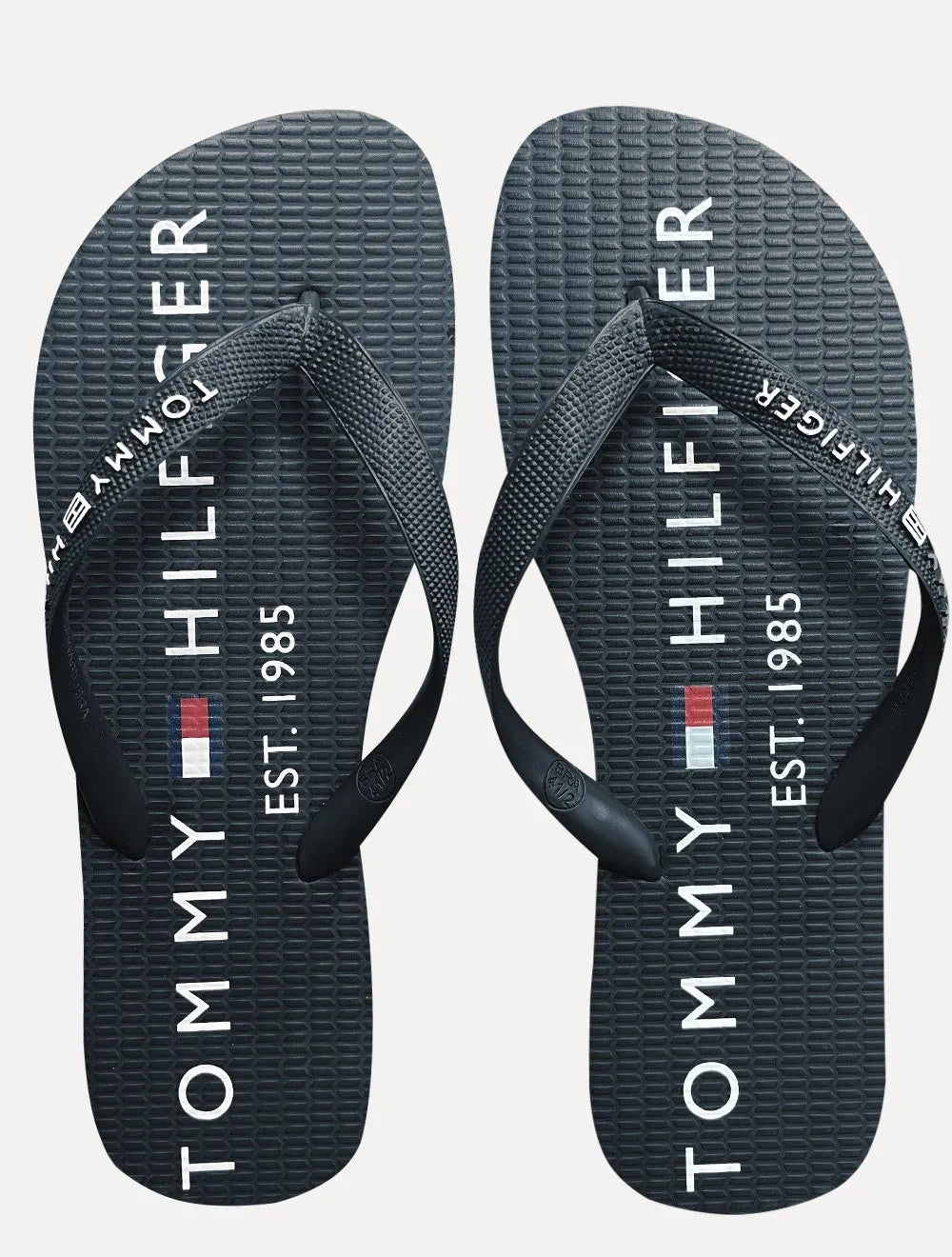 Chinelo Tommy Hilfiger Masculino Rubber Texture Strip Simon 34R Vermelho/Marinho