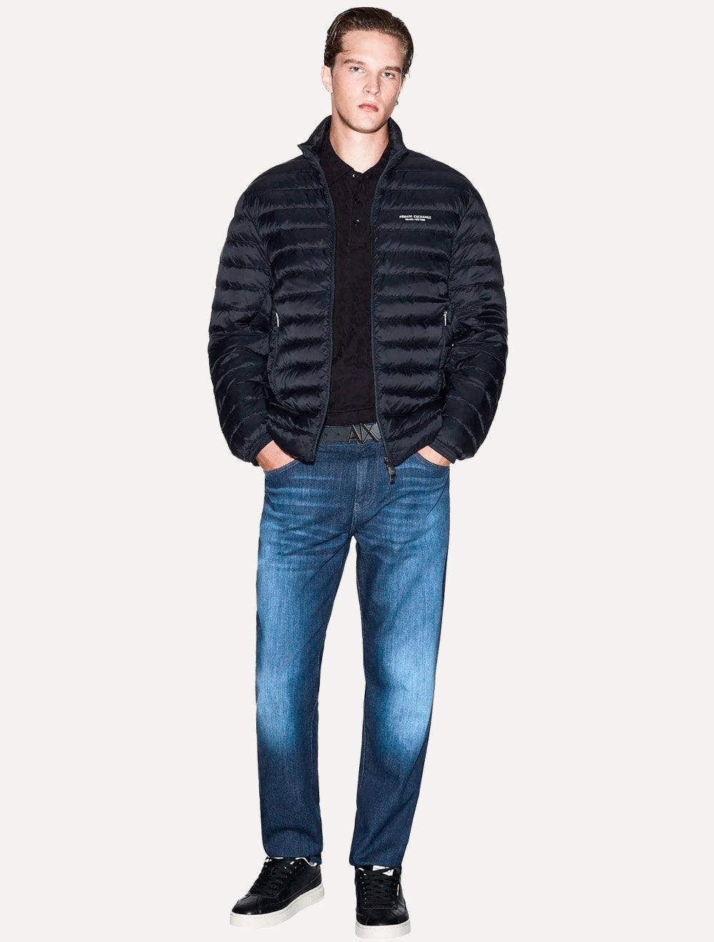 Jaqueta Armani Exchange Masculina Down Nylon Azul Marinho