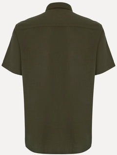 Camisa John John Masculina Regular Manga Curta Rustic Mono Logo Verde Médio
