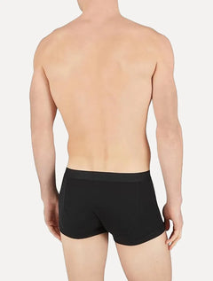 Cueca Empório Armani Boxer Trunk Lisa White Logo Preta Pack 2UN