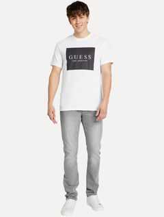 Camiseta Guess Masculina Los Angeles Rubber Logo Block Branca