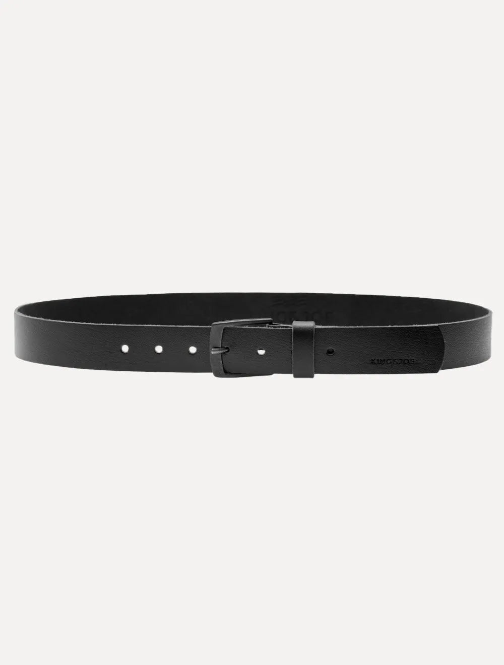 Cinto King & Joe Masculino Couro Logo Queima Preto