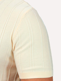 Camiseta Dixen Masculina Tricot Manga Curta Gola Careca Grande Textura Vertical Cinza