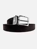 Cinto Aramis Masculino Couro Dupla Face Frisado Marrom Café/Preto