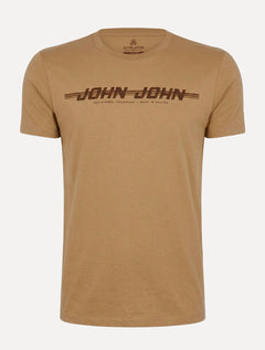 Camiseta John John Masculina Slim Fit Route Cáqui Escuro
