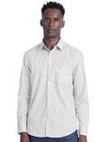 Camisa Aramis Masculina Regular Tricoline Micro Xadrez Branca/Azul Índigo