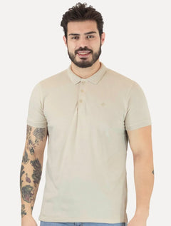 Polo Dudalina Piquet Essentials Cotton Básica Modal Cáqui Claro