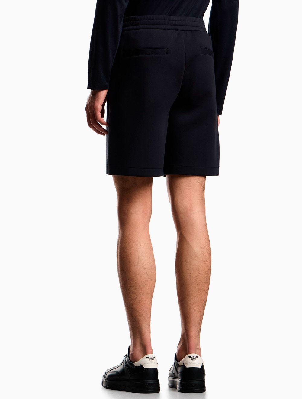 Bermuda Emporio Armani Masculina Malha Dupla Preta