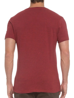 Camiseta Ellus Masculina Cotton Fine Classic Logo Mescla Vermelha