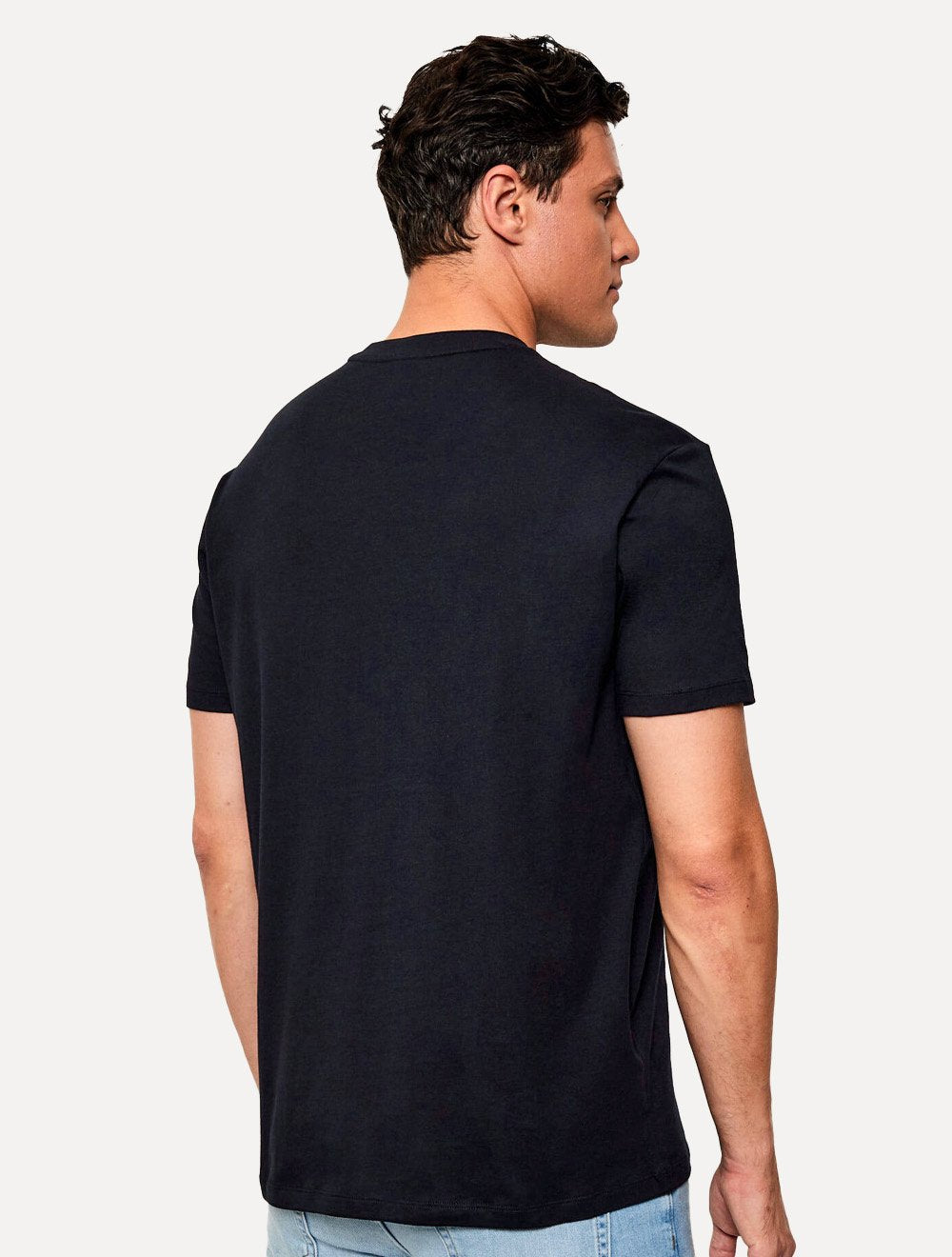 Camiseta Armani Exchange Masculina Regular Rubber AX Logo Azul Marinho