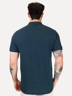 Polo Aramis Masculina Piquet Botone Mono Logo Azul Marinho